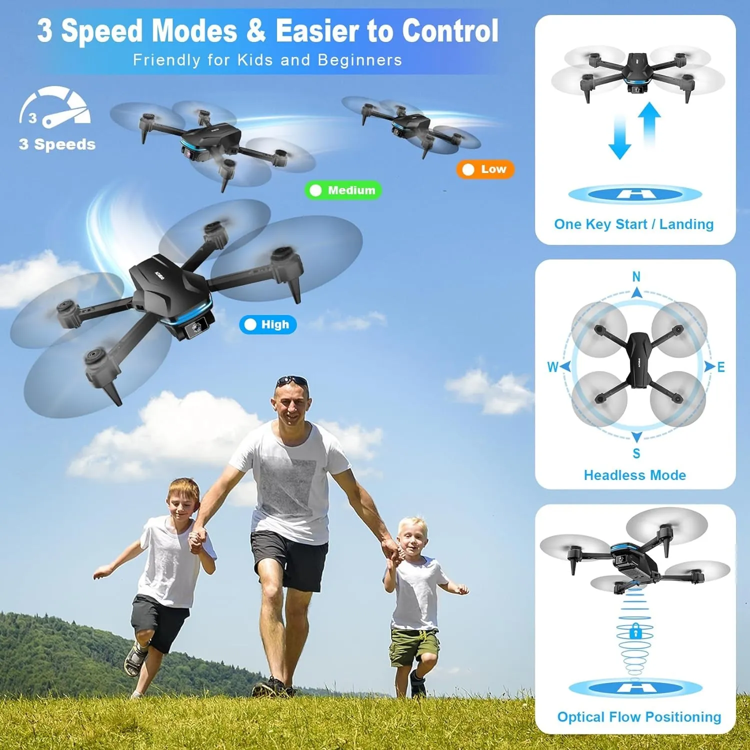 1080P HD FPV Foldable Drone: Perfect for Beginners and Kids