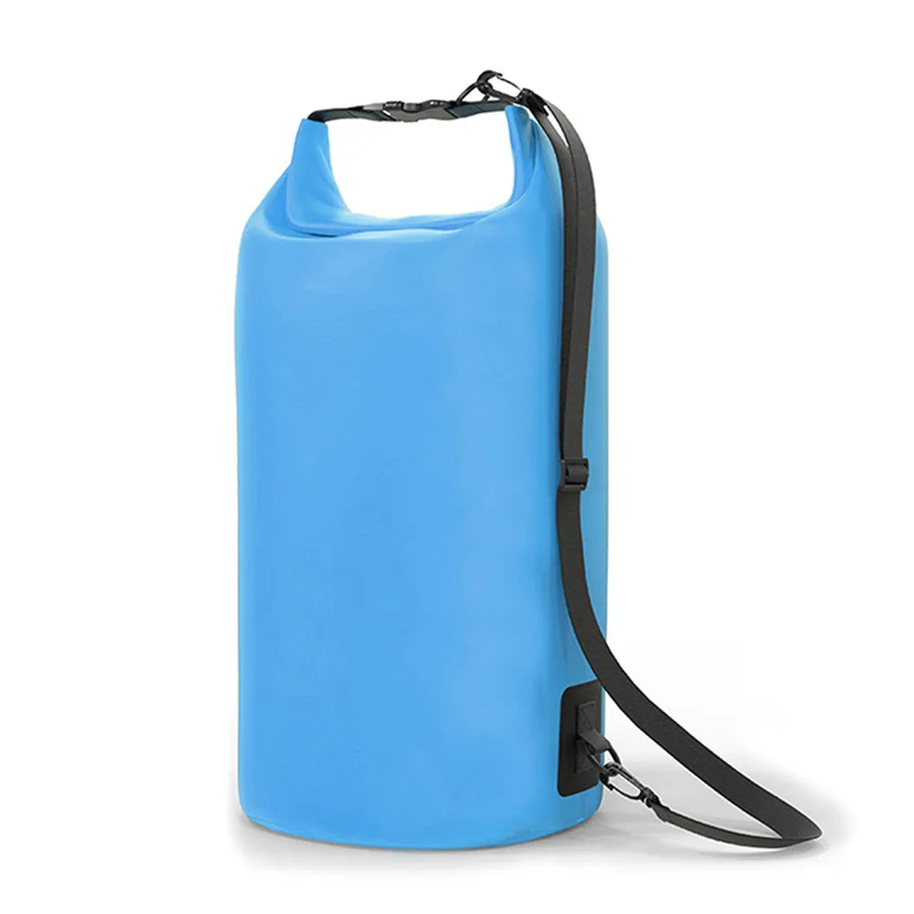 10L Multifunctional Bucket Bag Outdoor Camping Swimming Rafting PVC Waterproof Dry Bag with Strap (Blue)