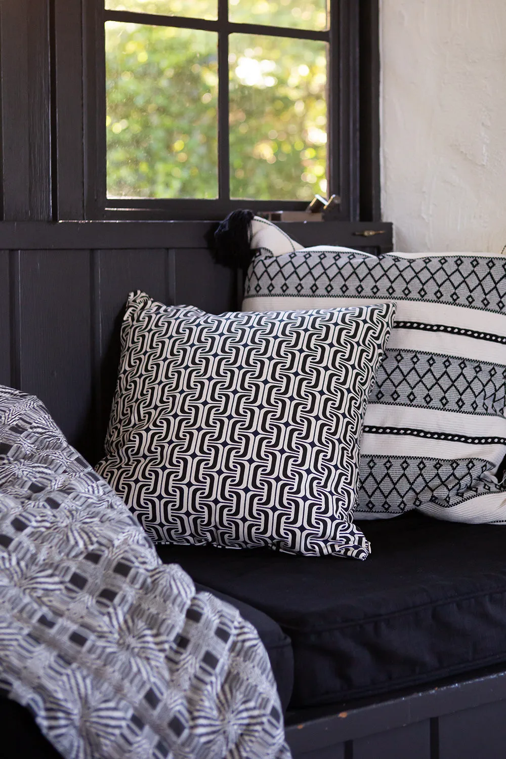 1965 Throw Pillow in Natural/Black/Navy