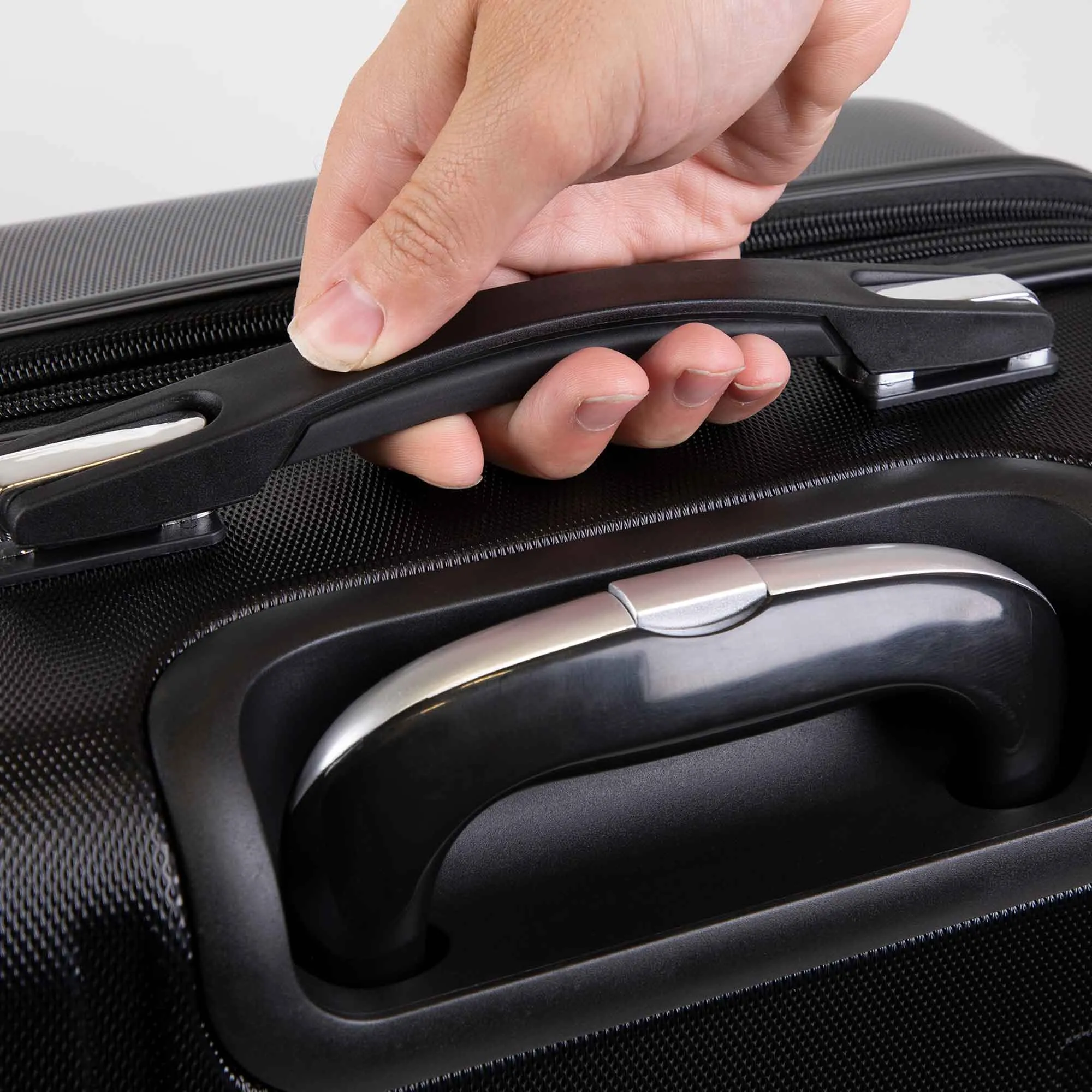 3 Piece Lightweight Luggage Suitcase Trolley Set ABS TSA Lock Black - DL11