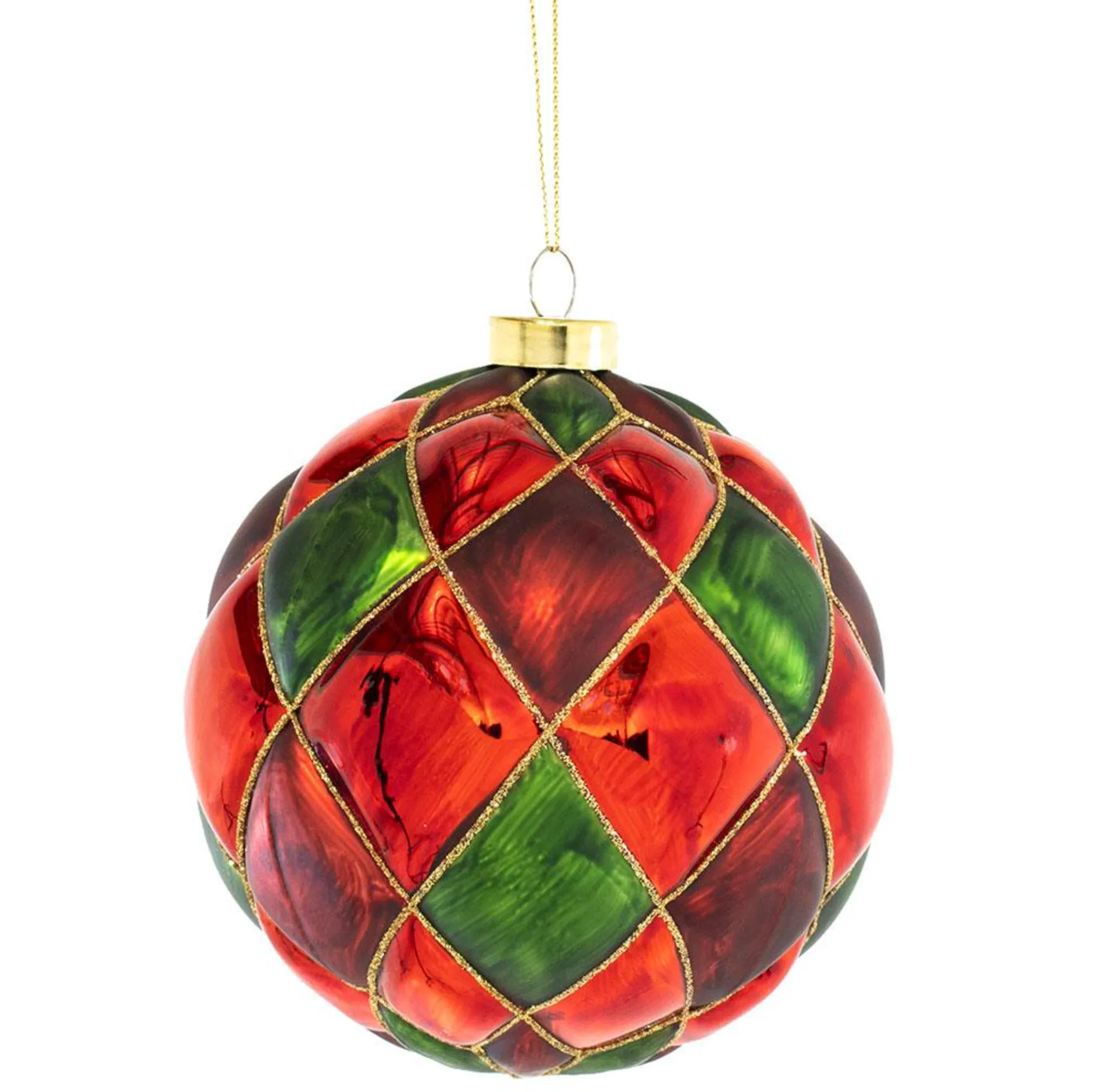 4.75" GLITTER GLASS BALL ORNAMENT