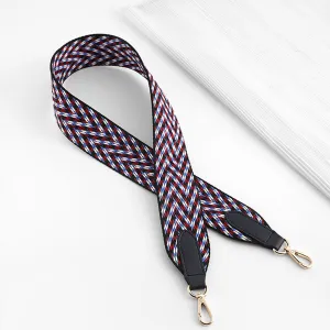 5cm Canvas woven shoulder strap for Kelly bag, purple striped design