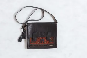 Antique Kurdish Rug Fragment Messenger Bag