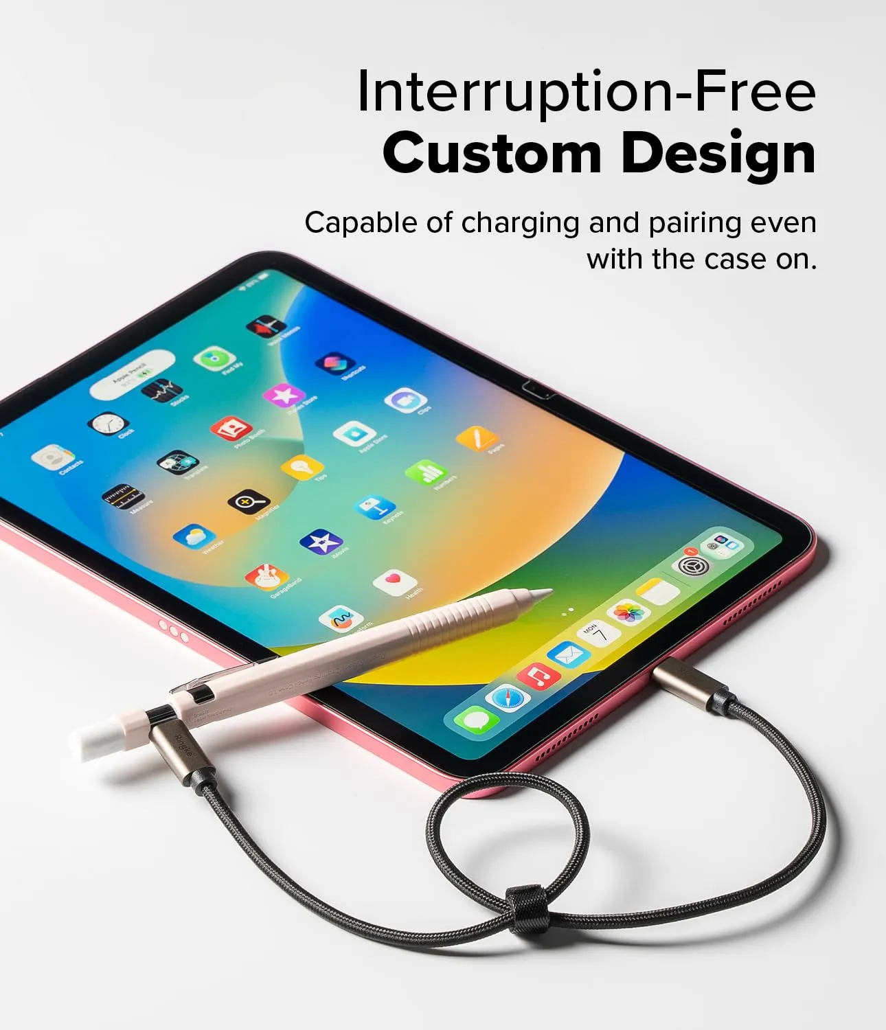 Apple Pencil USB C Case, Silicone Drafting Pencil Case  - Pink