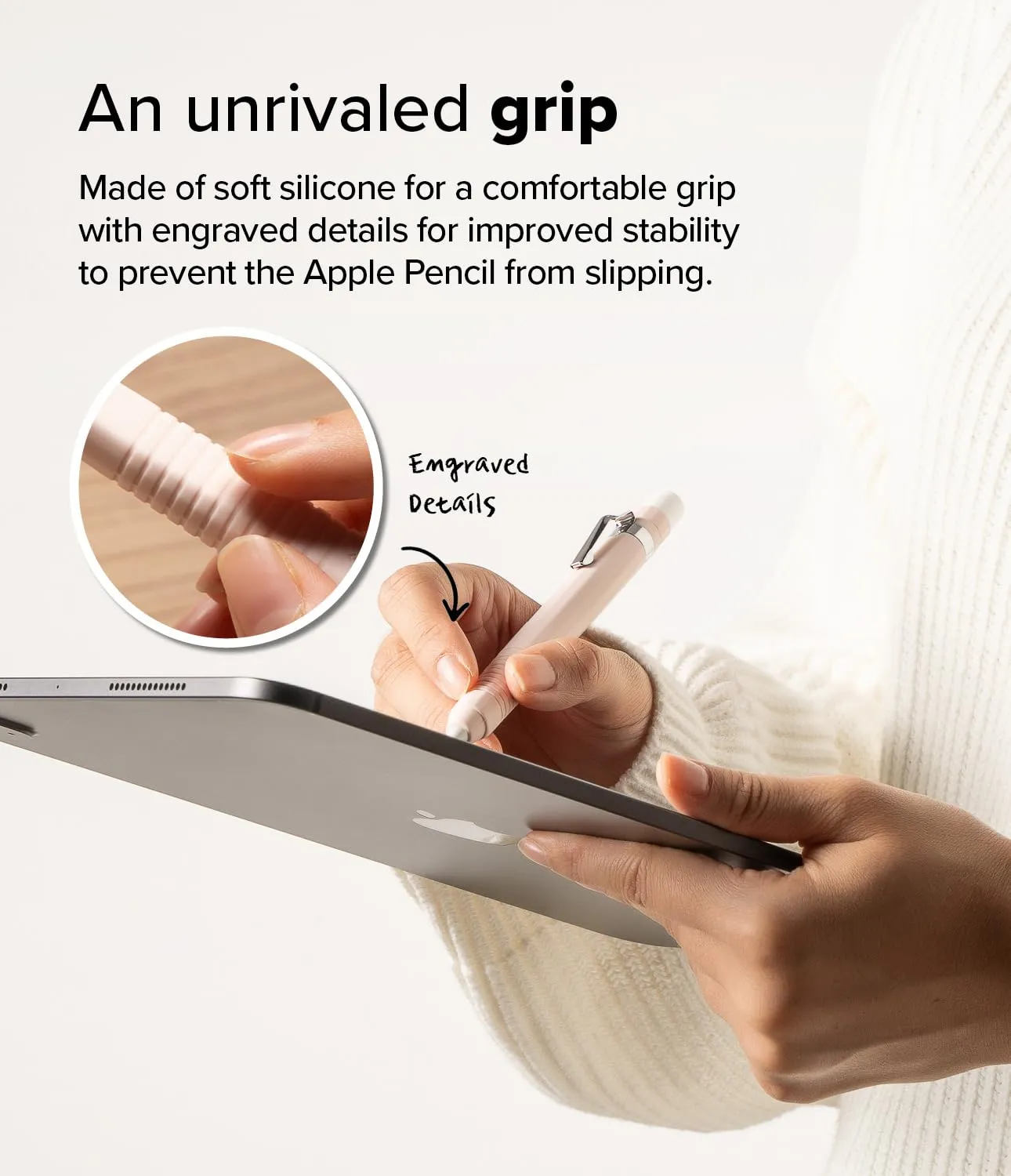 Apple Pencil USB C Case, Silicone Drafting Pencil Case  - Pink