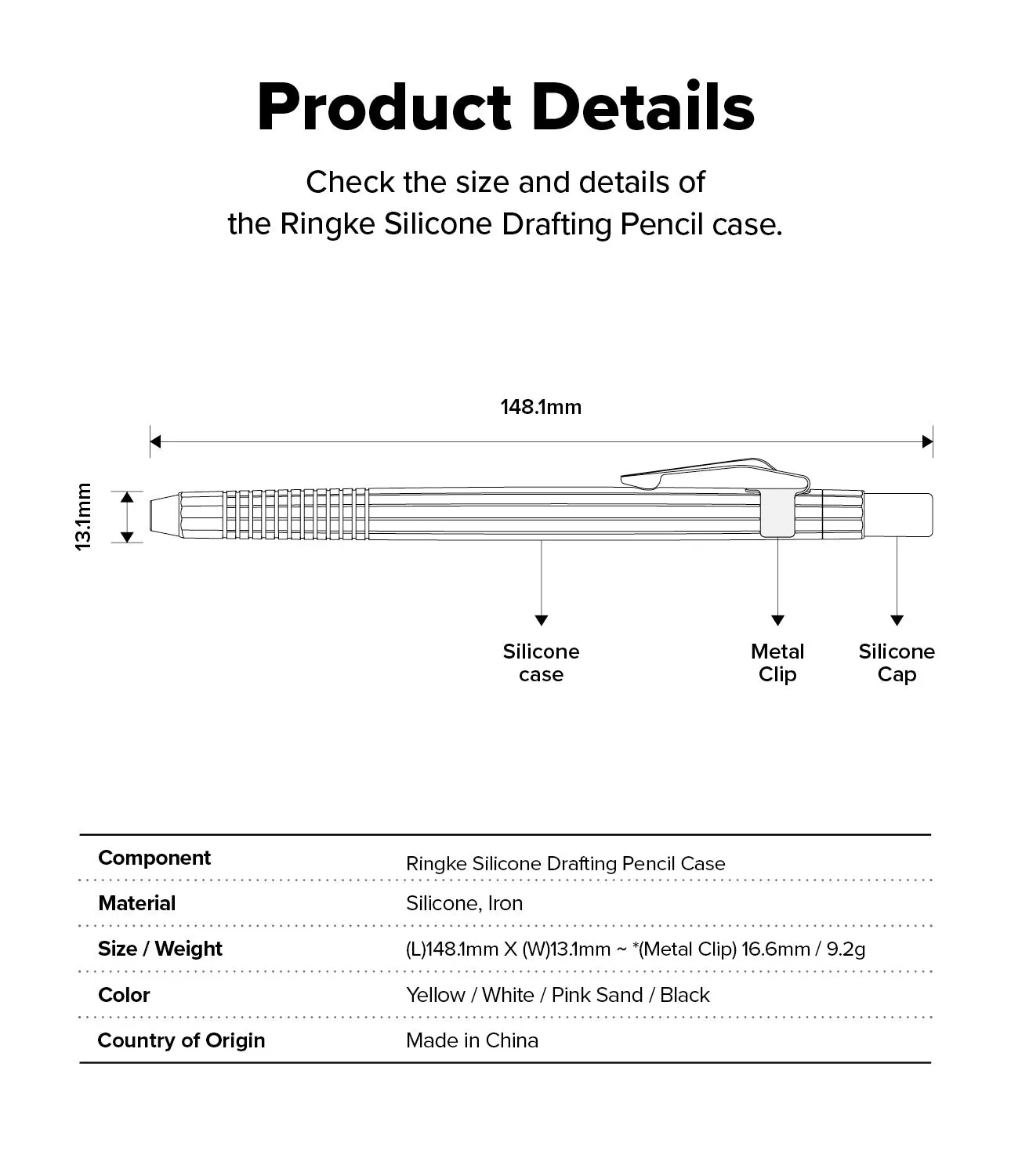 Apple Pencil USB-C Case | Silicone Drafting Pencil Case