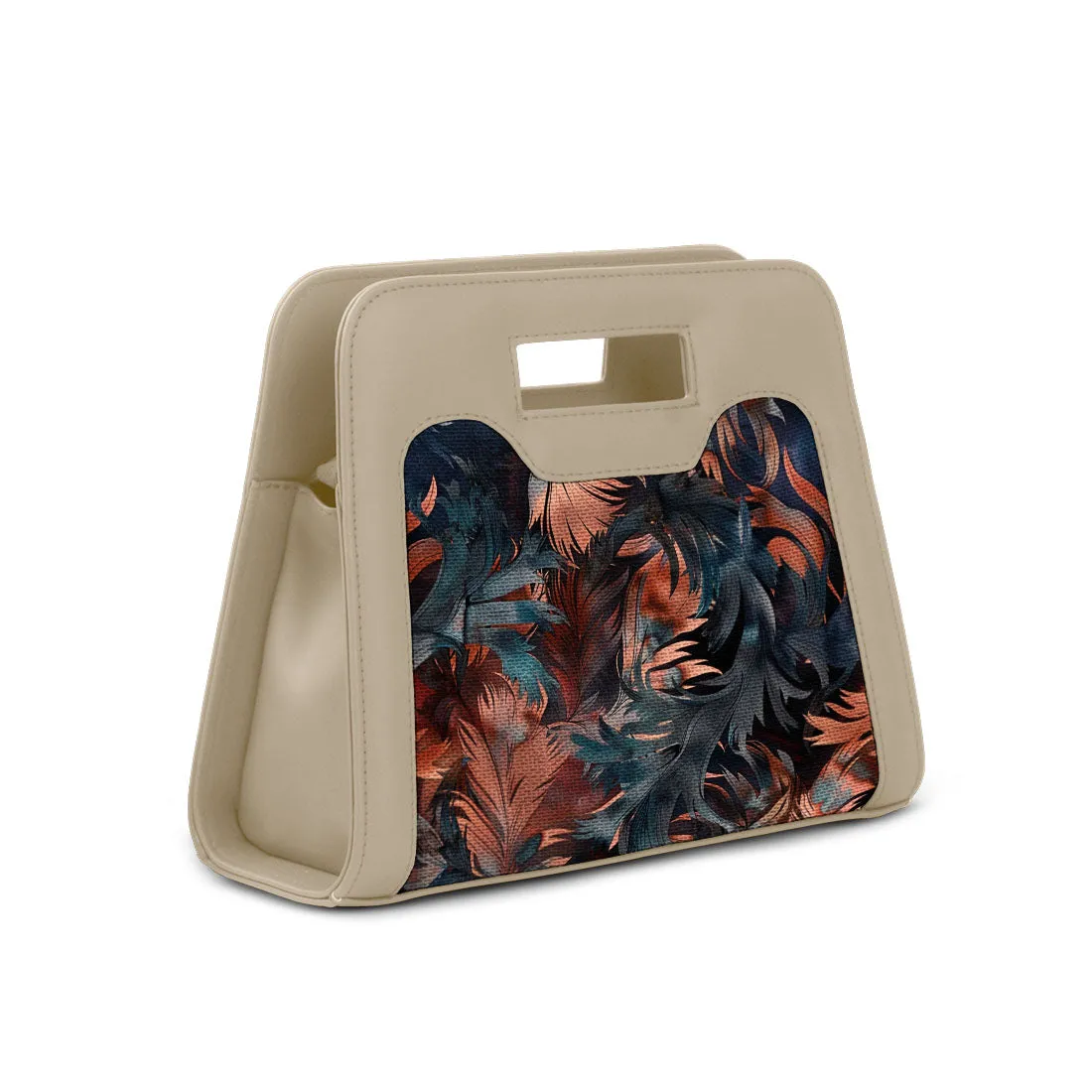 Beige Chic Peek Handbag Watercolor Art