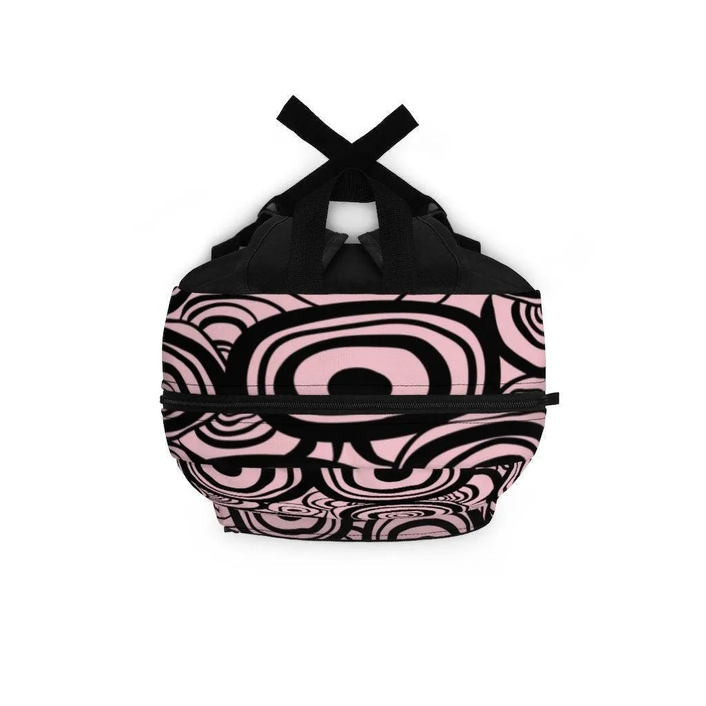 Black Circles Backpack, College Backpack, Teens Backpack everyday use, Travel Backpack, Weekend bag, Laptop Backpack