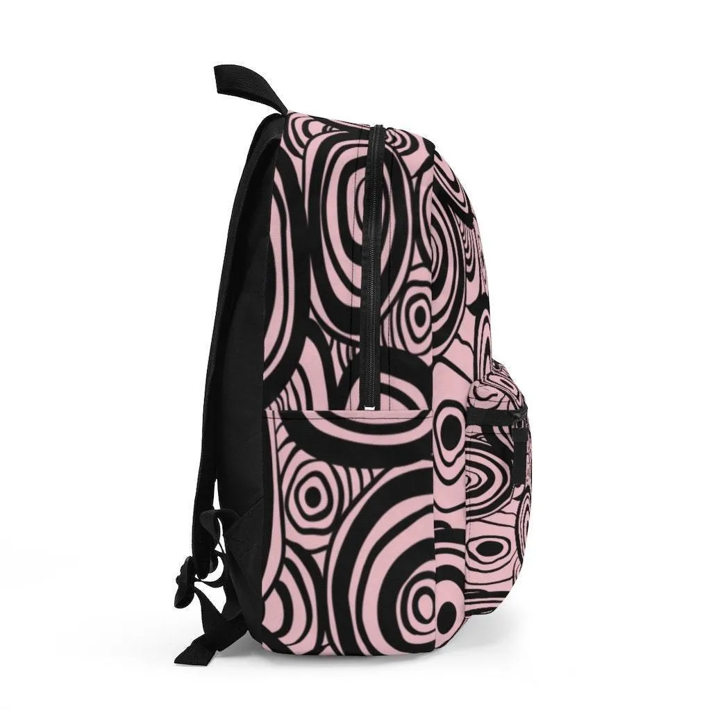 Black Circles Backpack, College Backpack, Teens Backpack everyday use, Travel Backpack, Weekend bag, Laptop Backpack