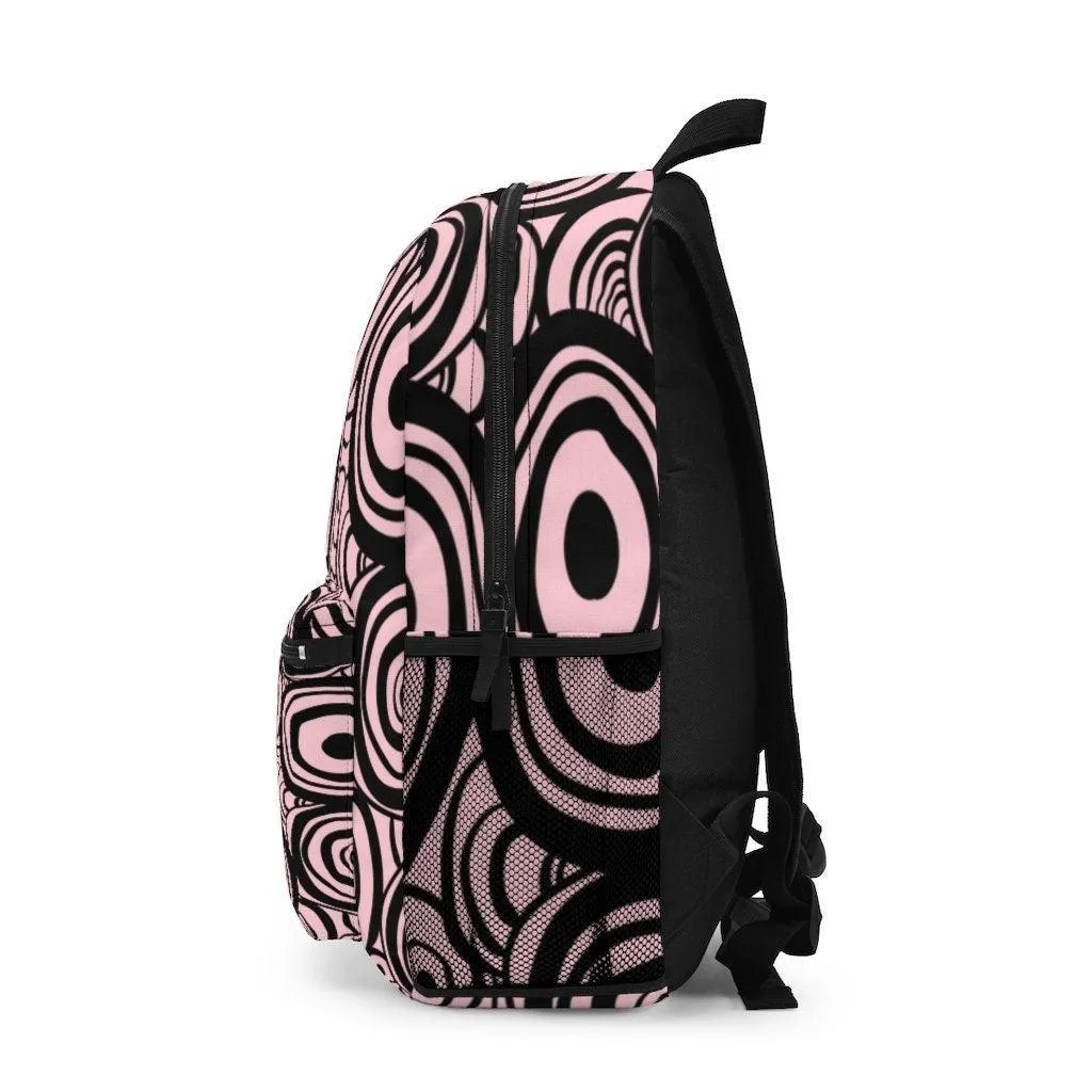 Black Circles Backpack, College Backpack, Teens Backpack everyday use, Travel Backpack, Weekend bag, Laptop Backpack