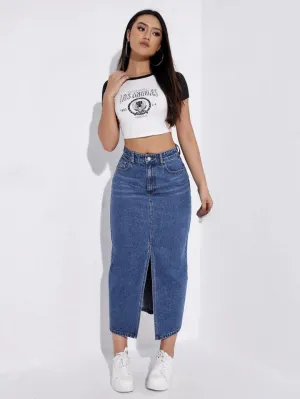 Blue Chic Denim Skirt
