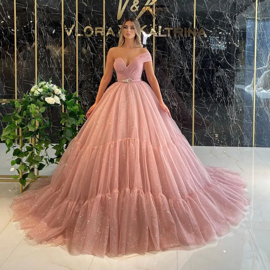 Bohemian Chic Wedding Guest Dress One Shoulder Mesh Long Sleeve Large Swing Banquet