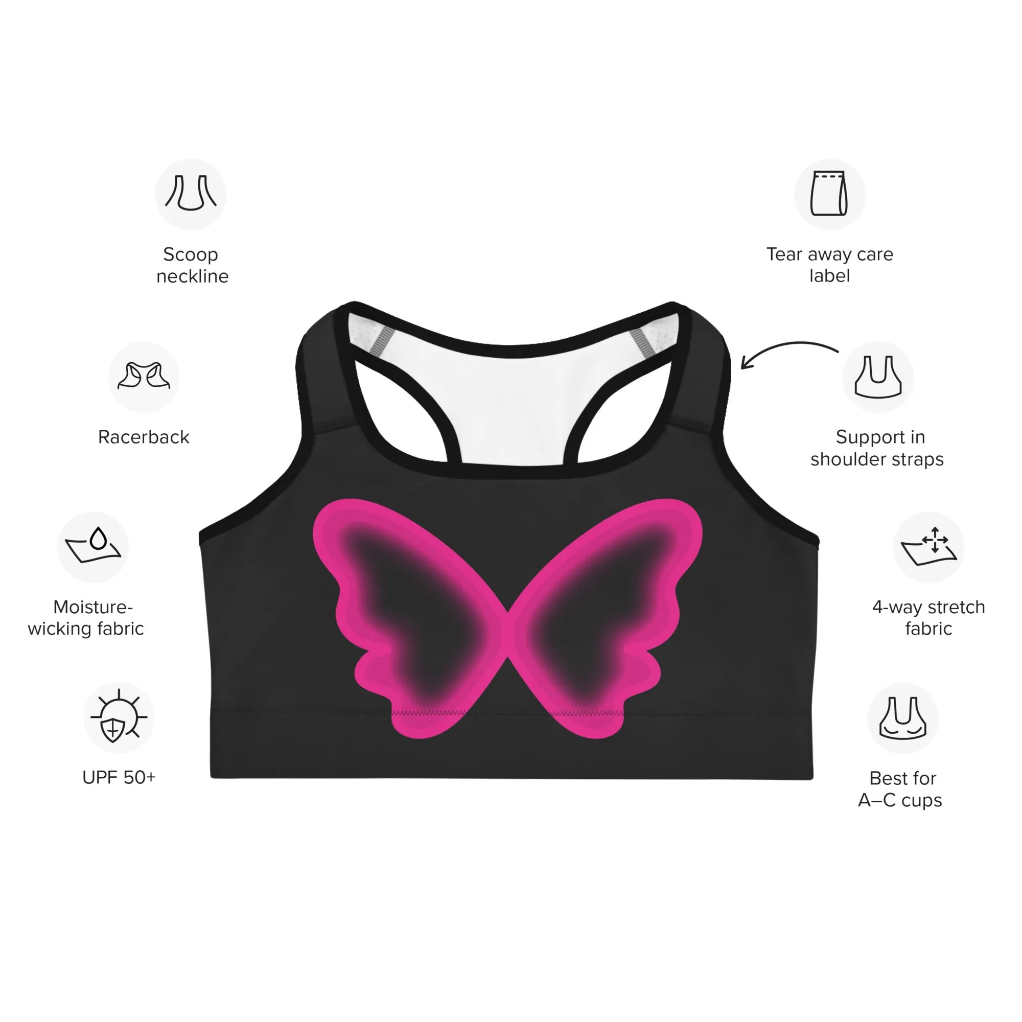 Butterfly Shaped Sports Bra