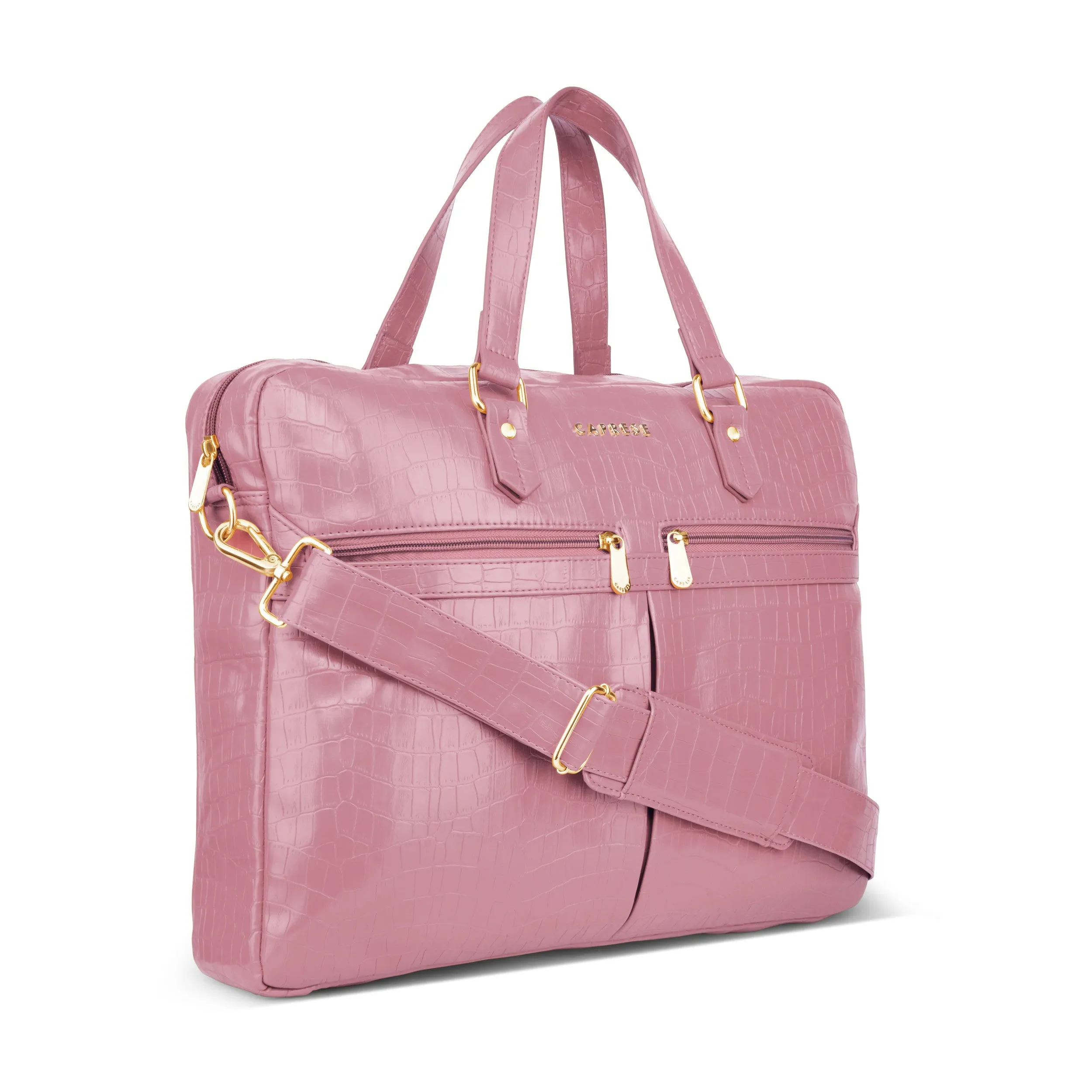 Caprese Rylee Laptop Satchel Large Blush