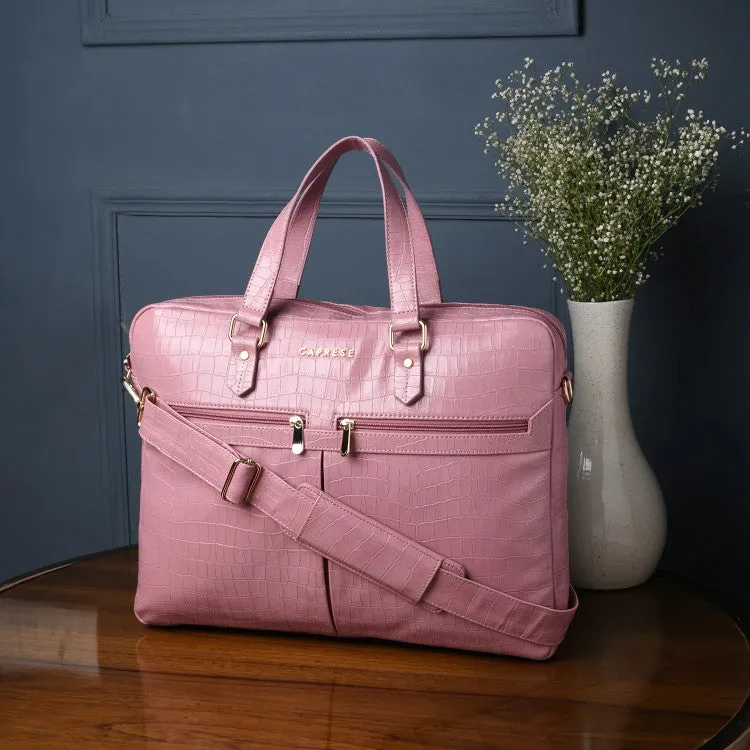 Caprese Rylee Laptop Satchel Large Blush