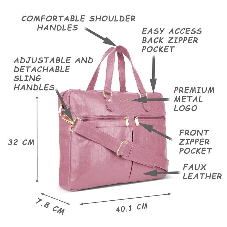Caprese Rylee Laptop Satchel Large Blush