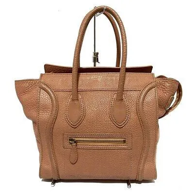 Celine Micro Luggage Tote, Tan Leather