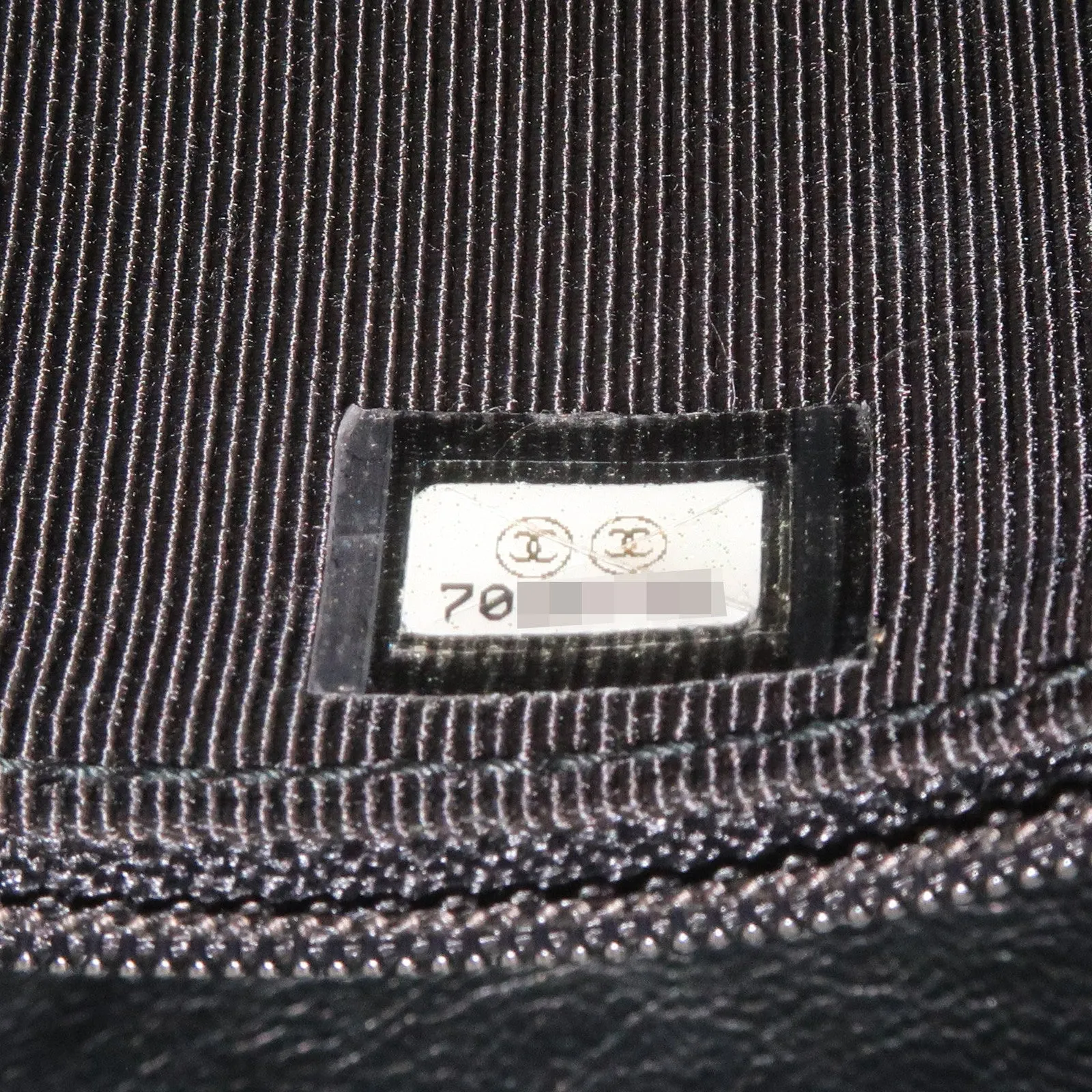 CHANEL Chocolate Bar Lamb Skin Chain Shoulder Bag Black