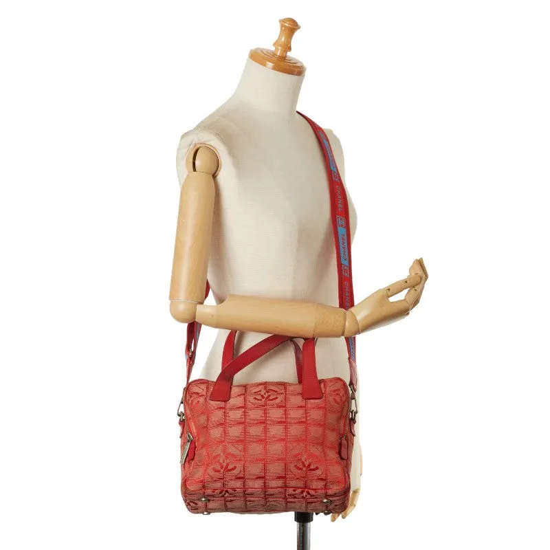 Chanel Coco  Loveel Handbag Shoulder Bag 2WAY Red Linen Leather  CHANEL