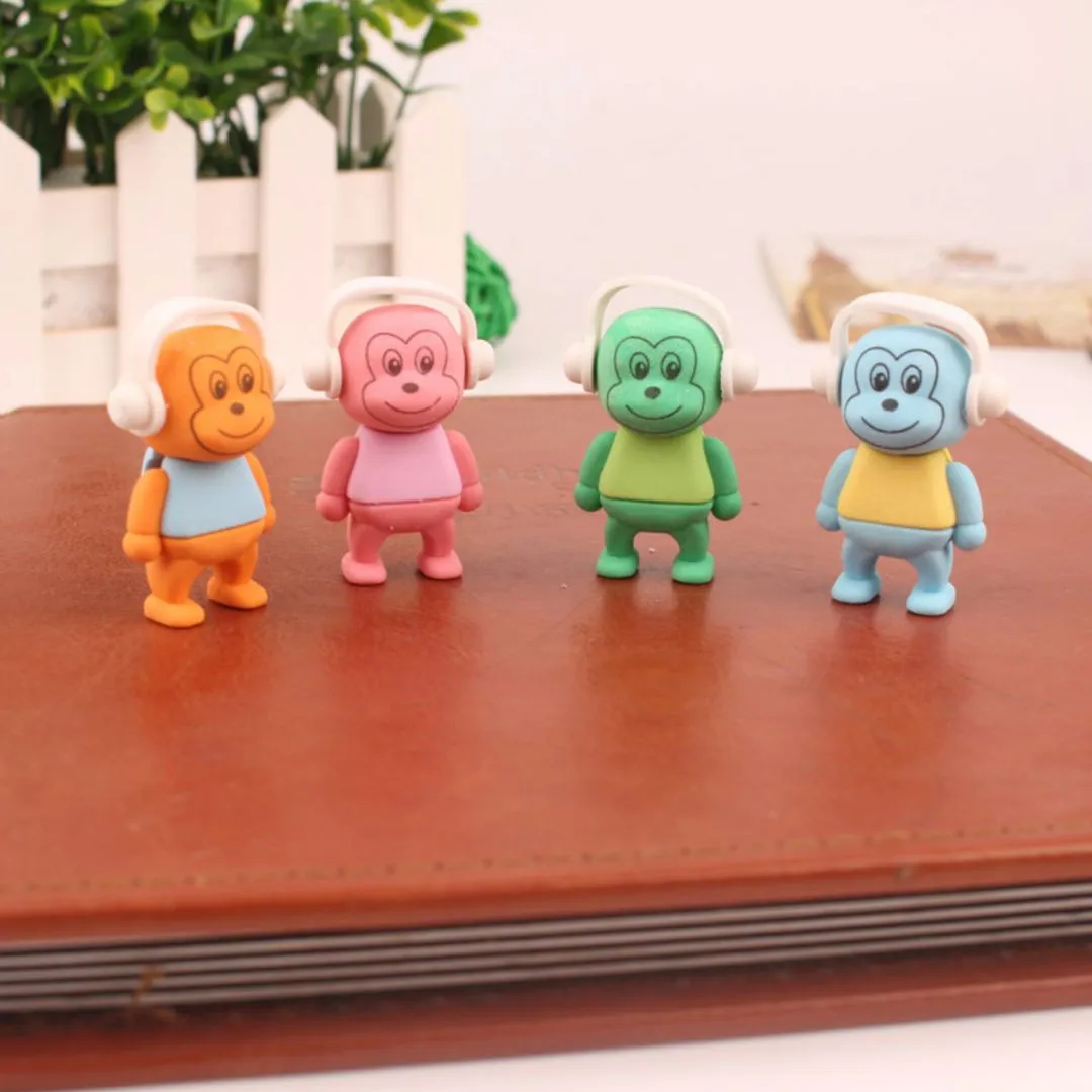 Cheeky Monkey Headphone Erasers | Gift for Music Lovers [set of 4]