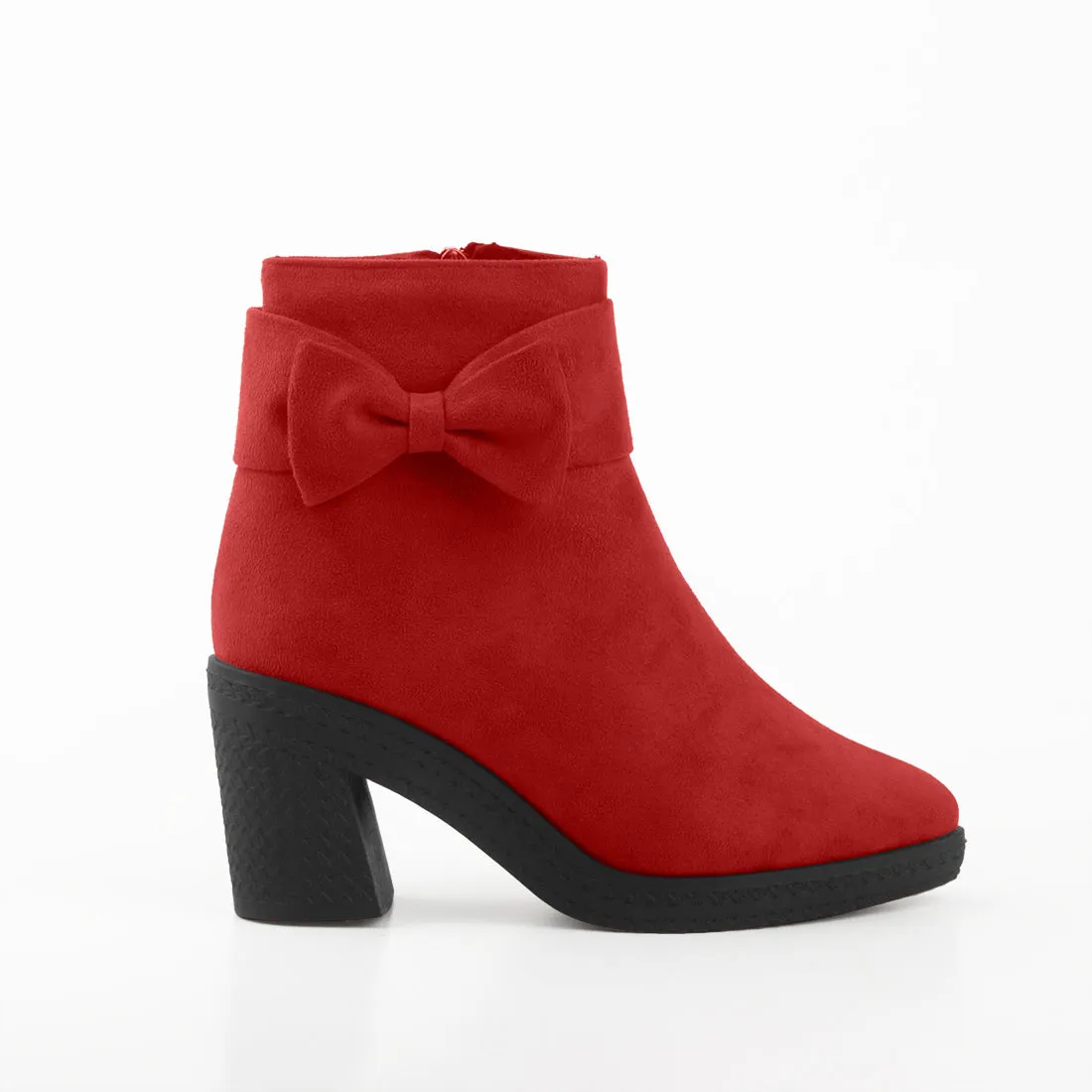 Chic Bow Booties Red