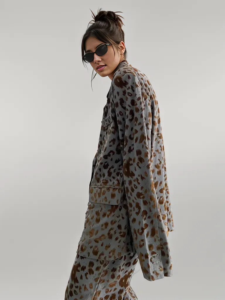 Chic Leopard Print Blazer