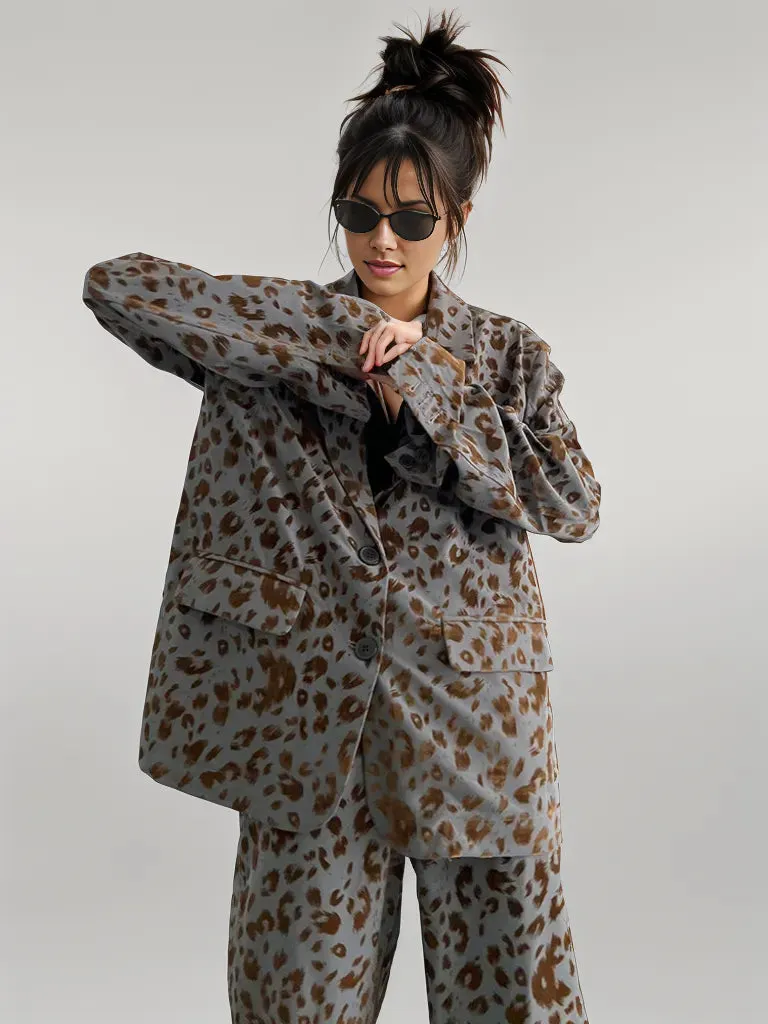 Chic Leopard Print Blazer