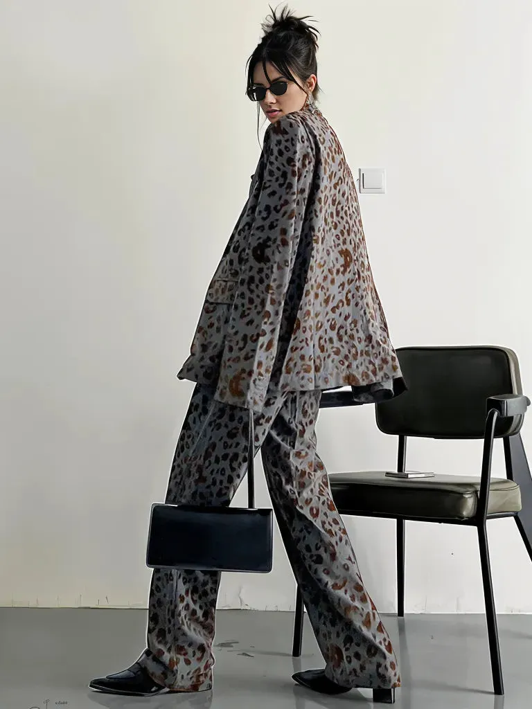 Chic Leopard Print Blazer