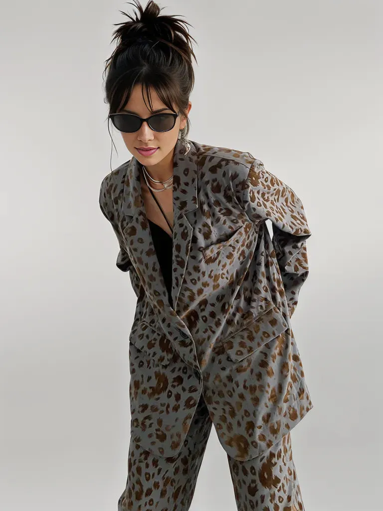 Chic Leopard Print Blazer