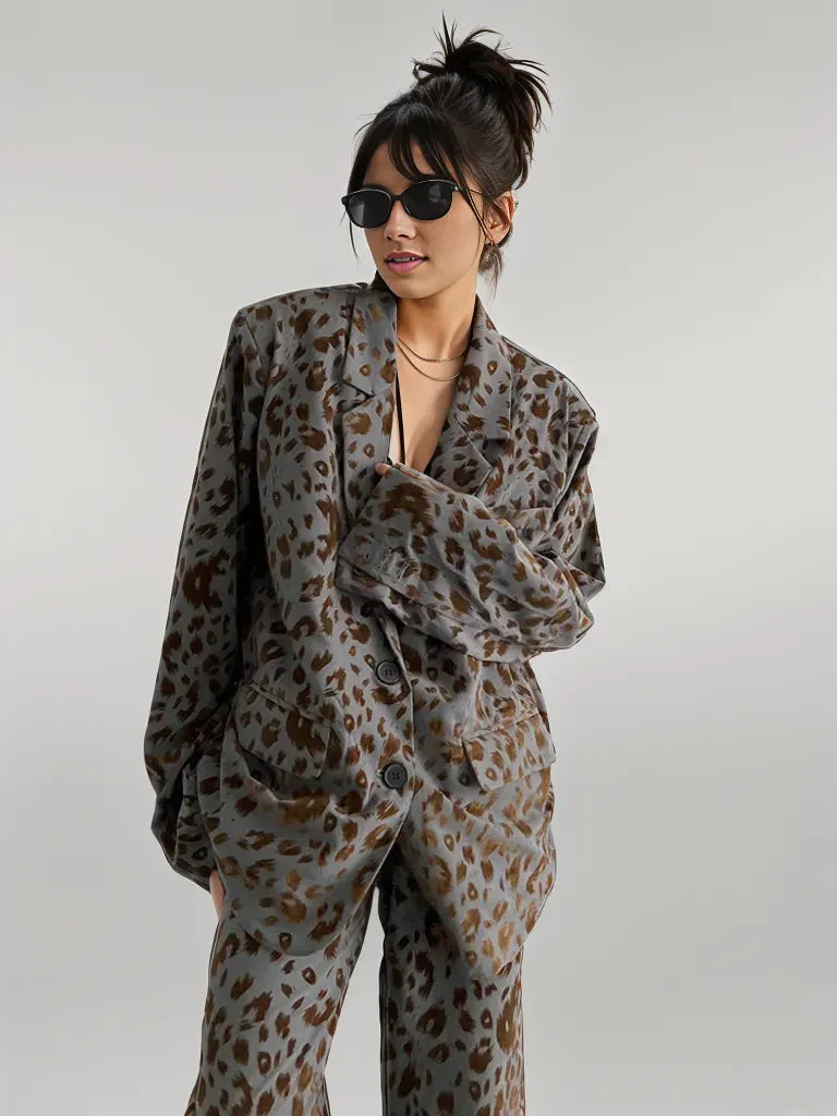 Chic Leopard Print Blazer