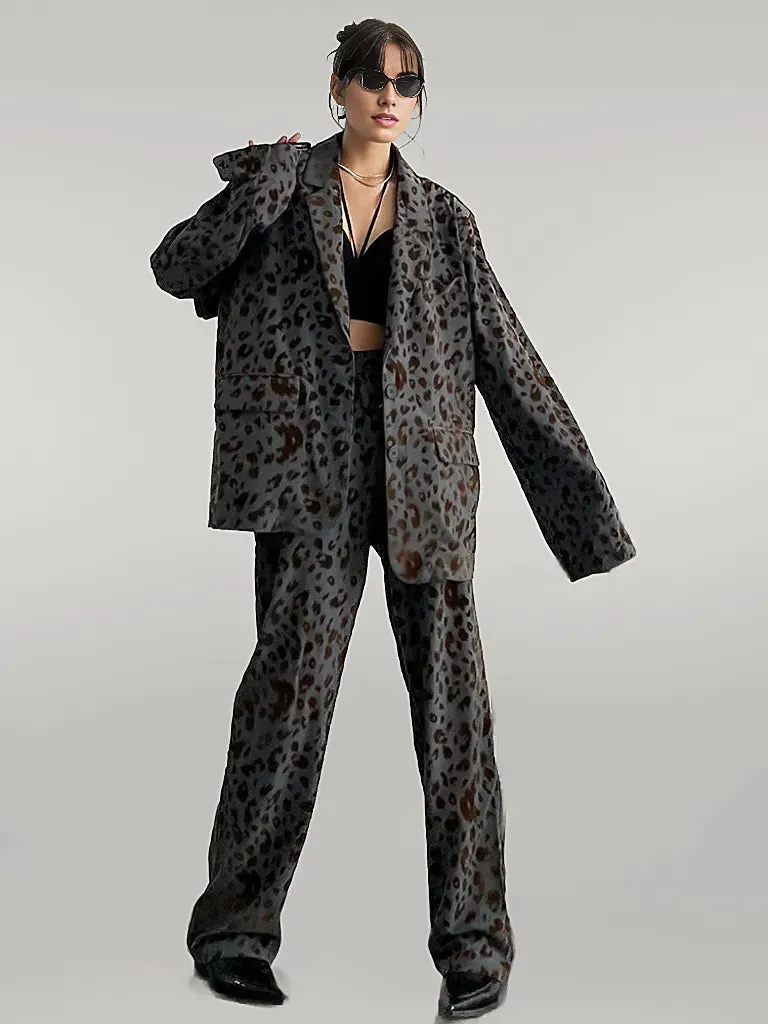 Chic Leopard Print Blazer