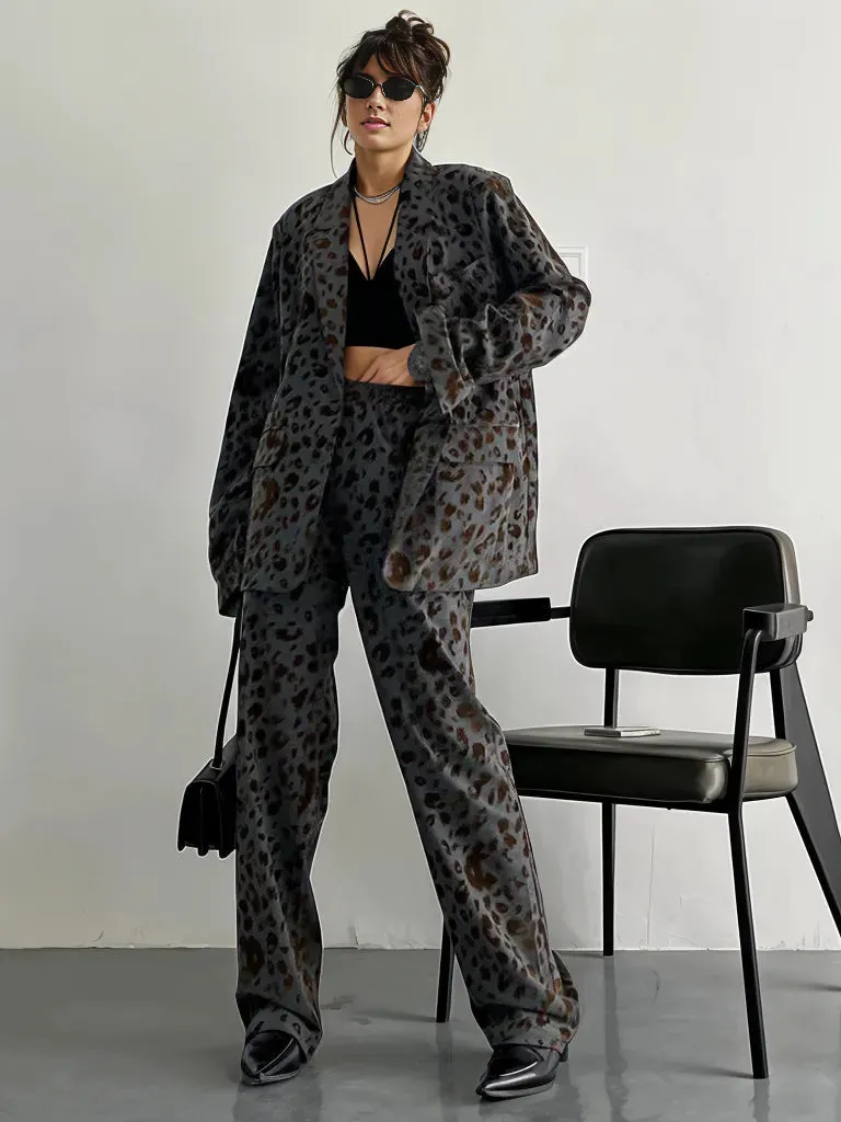 Chic Leopard Print Blazer