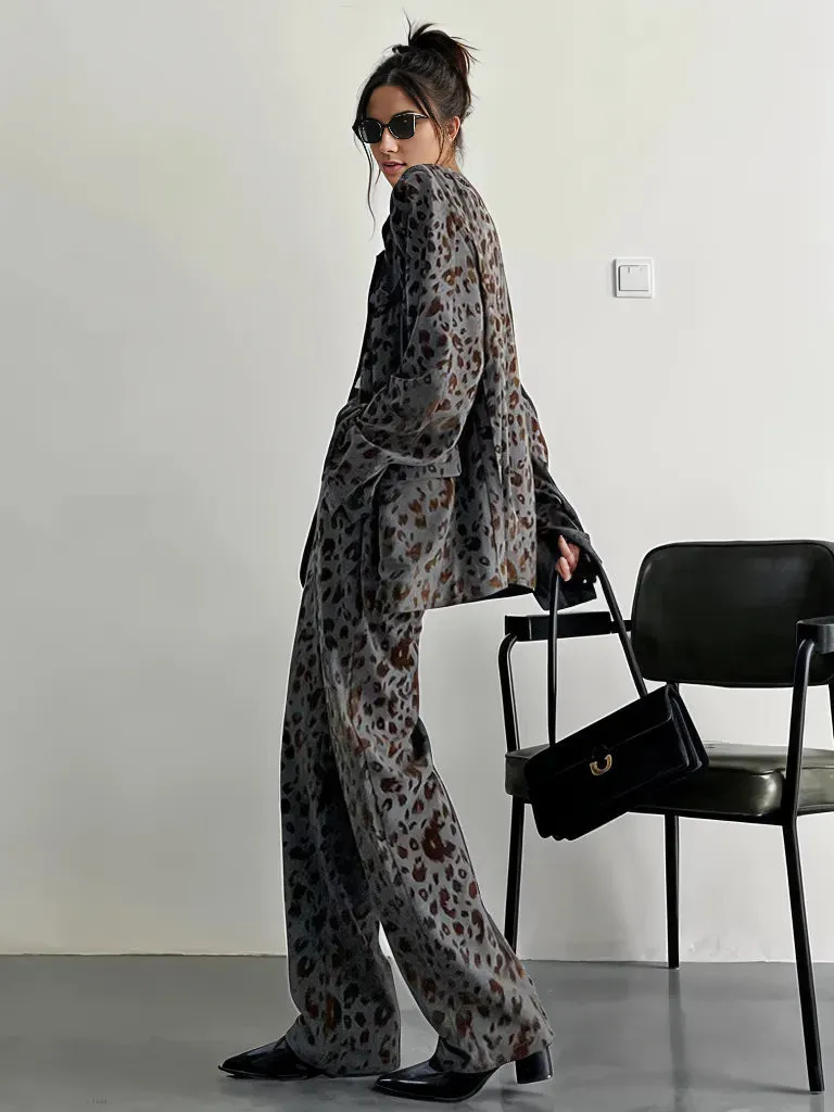 Chic Leopard Print Blazer