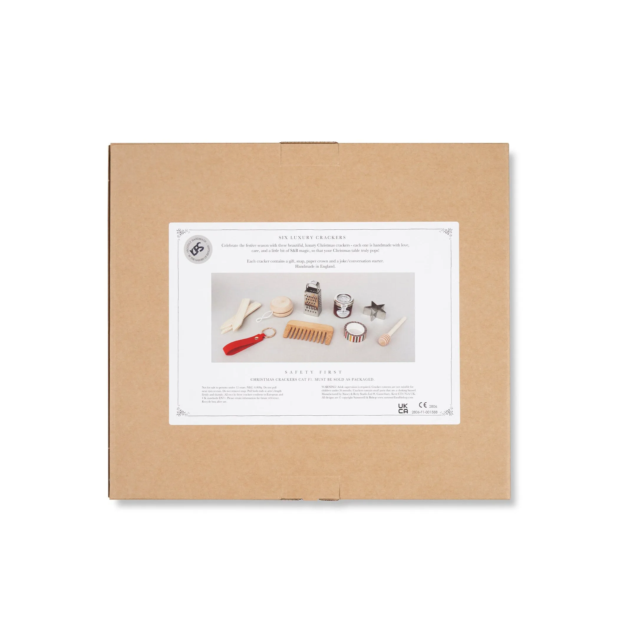 Christmas Crackers with 'Mistletoe' Print, Box of 6 (UK ONLY)