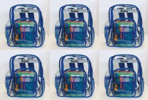 Clear Backpack 6 Blue With Pencil Pouch