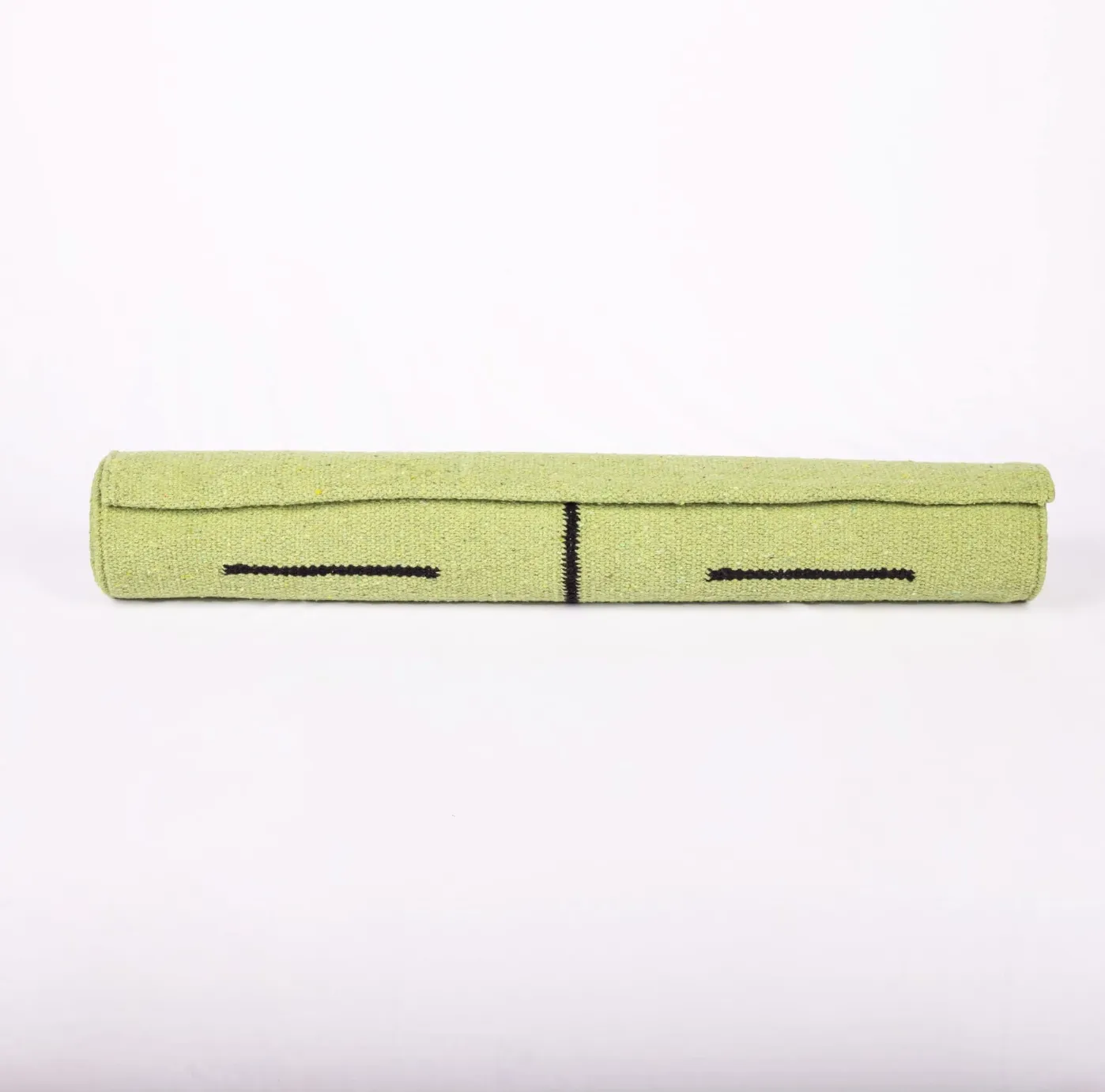 Cotton Yoga/Pilate Mat With Bag And Strap | Rubber Back For Firm Grip | Green