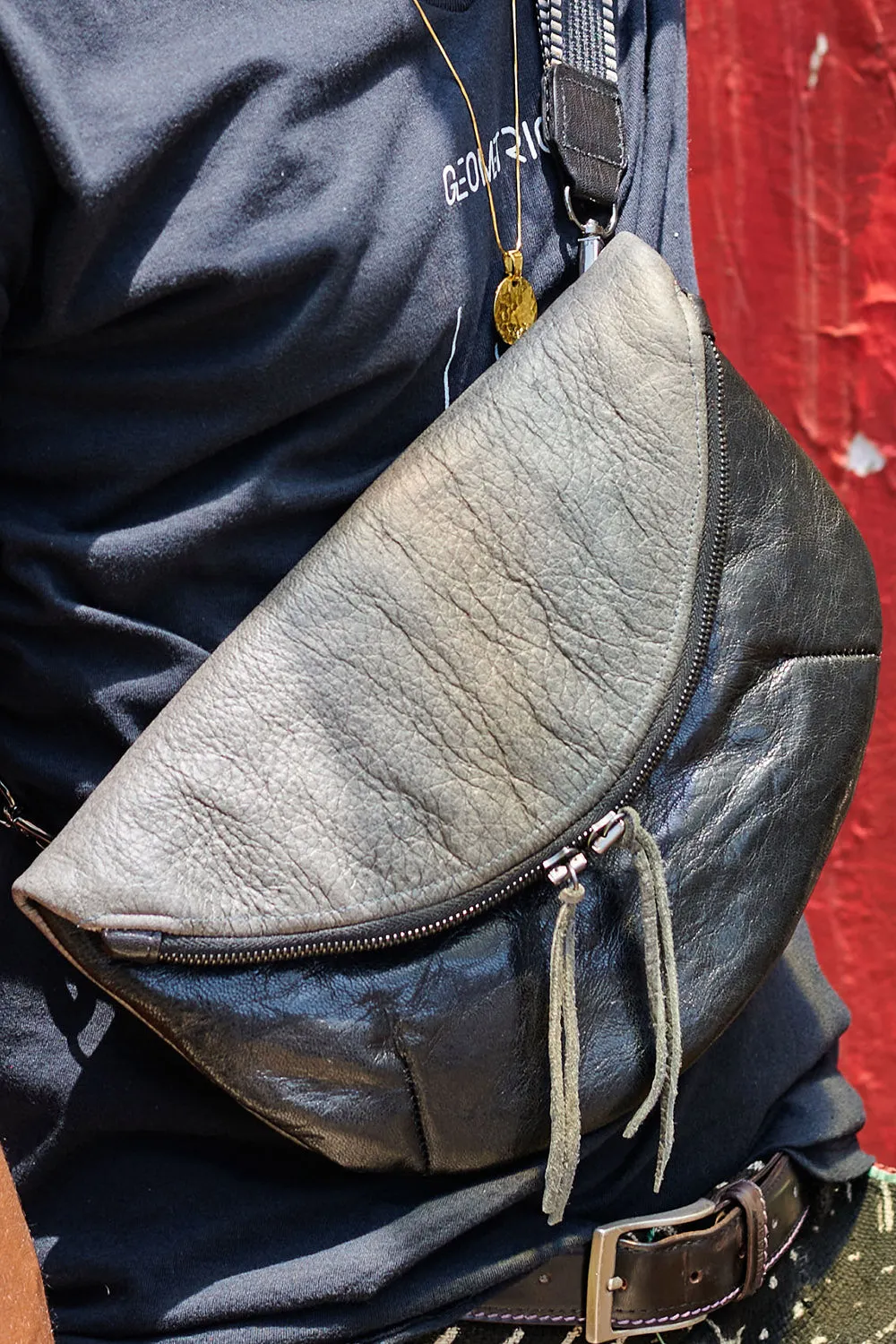 Crescent Cross-Body Bag - Ash & Charcoal