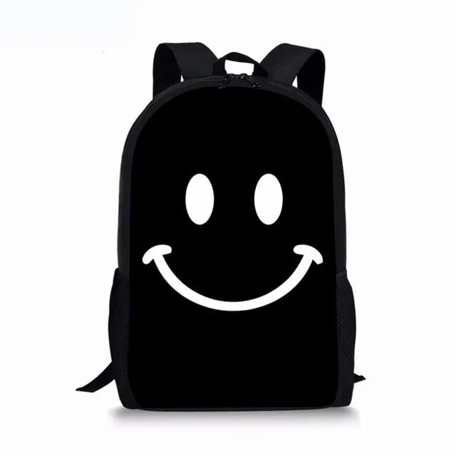 Cute Smiley Face Custom Bagpack School Bags For Boys Girls Student Children School Backpack