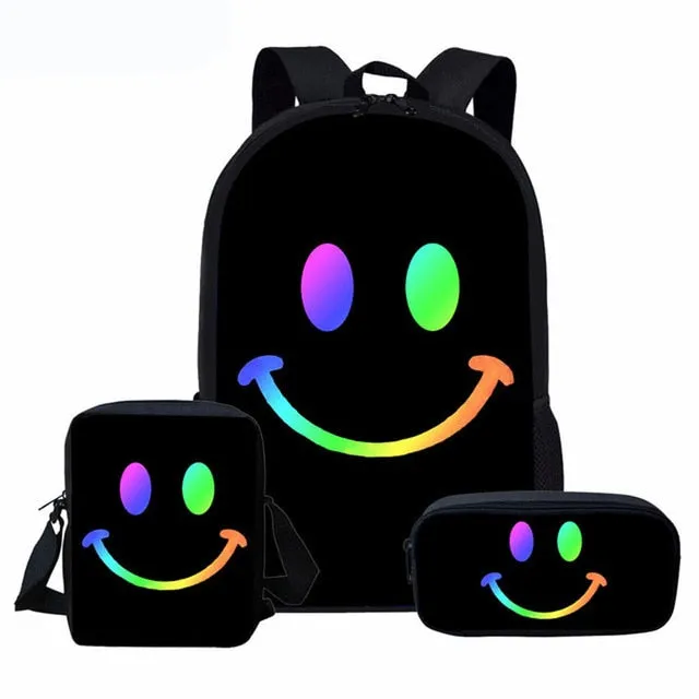 Cute Smiley Face Custom Bagpack School Bags For Boys Girls Student Children School Backpack