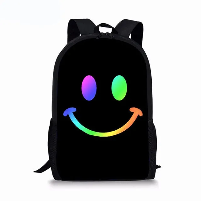 Cute Smiley Face Custom Bagpack School Bags For Boys Girls Student Children School Backpack