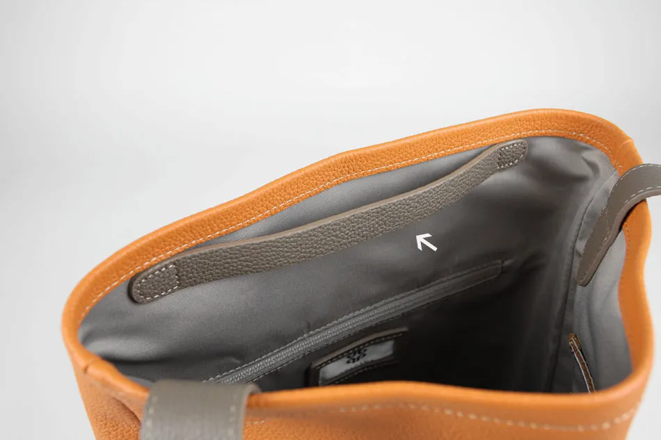 Cute Womens Orange Leather Shoulder Tote Bag Best Tote Handbag Shopper Bag Purse for Ladies