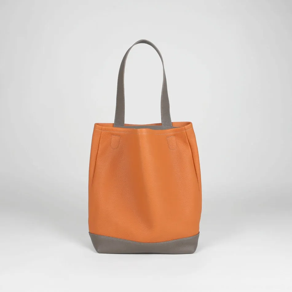 Cute Womens Orange Leather Shoulder Tote Bag Best Tote Handbag Shopper Bag Purse for Ladies