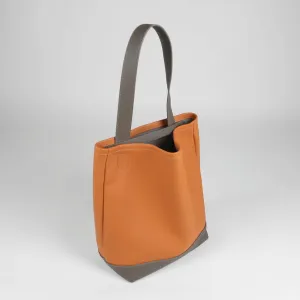 Cute Womens Orange Leather Shoulder Tote Bag Best Tote Handbag Shopper Bag Purse for Ladies