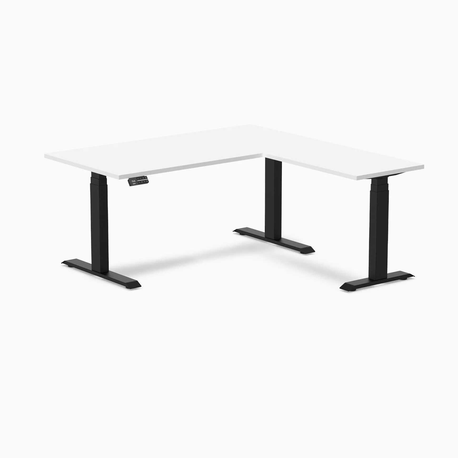 Desky Eco L-Shape Melamine Sit Stand Desk