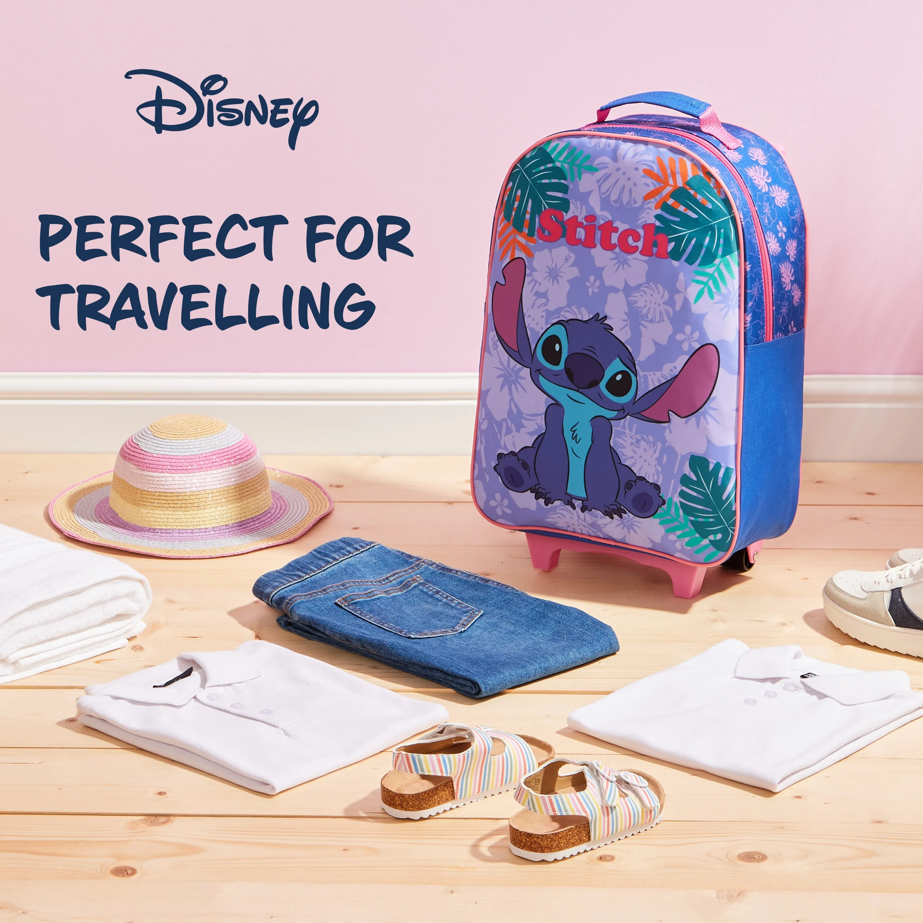 Disney Stitch Suitcase for Girls Carry On Stitch Travel Bag with Wheels