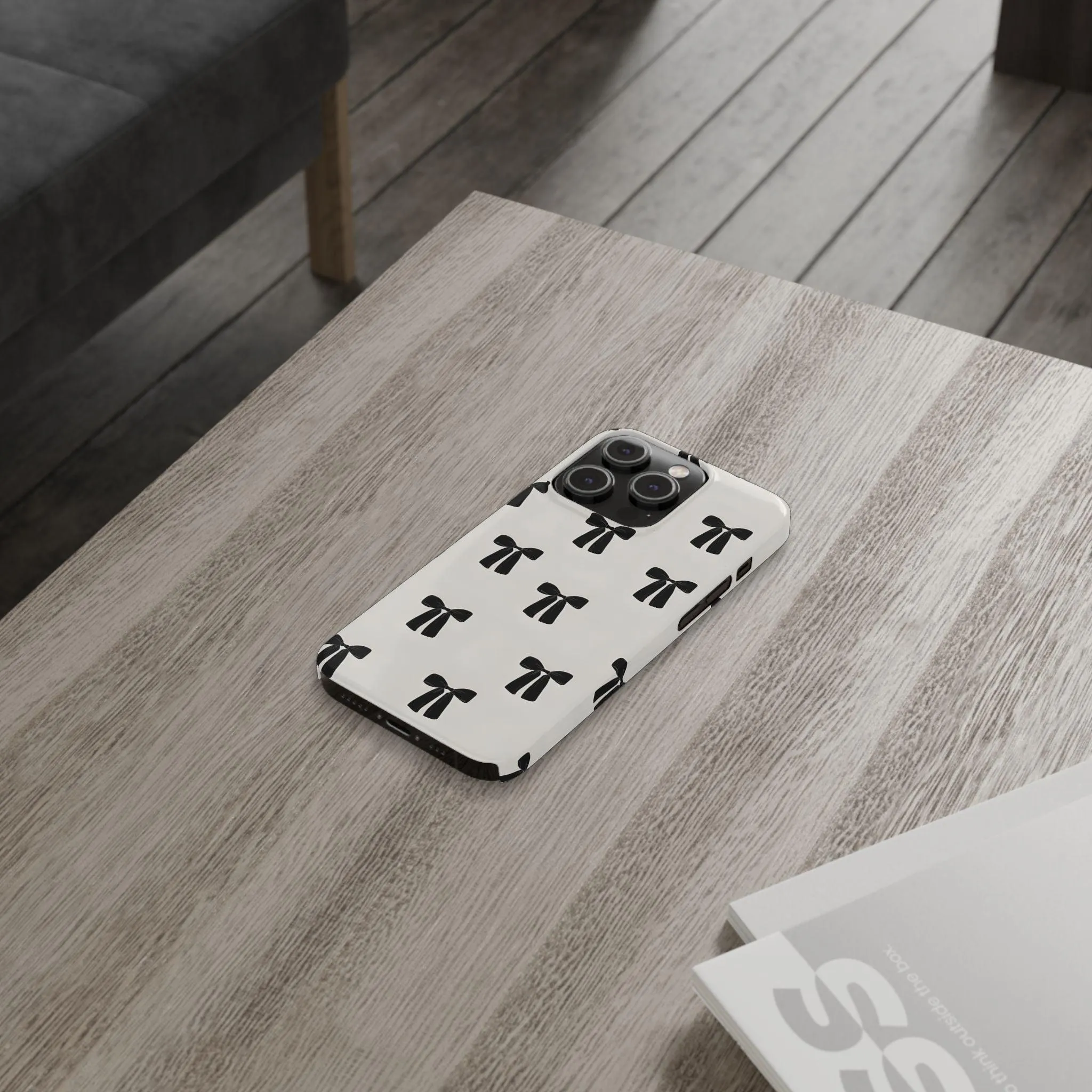 Eboné Bow Chic Slim Phone Case - Aesthetic, Trendy, and Impact-Resistant