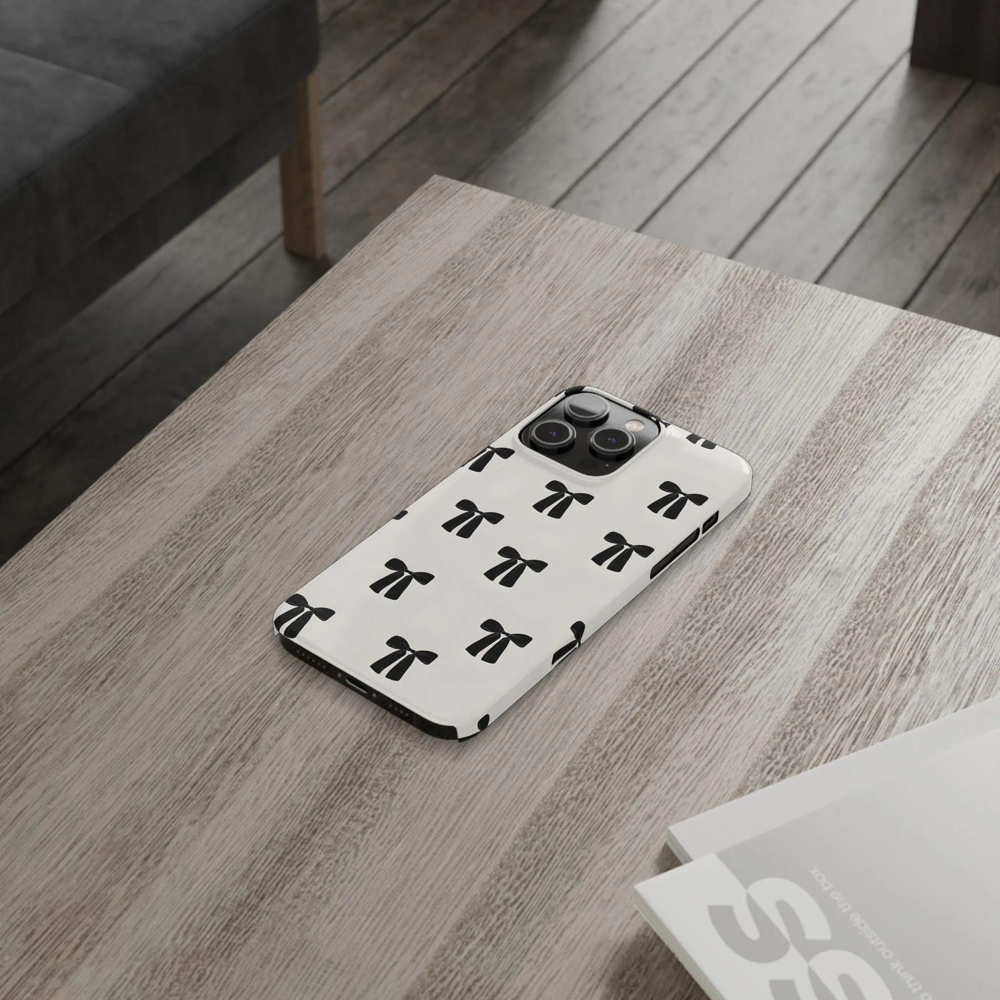 Eboné Bow Chic Slim Phone Case - Aesthetic, Trendy, and Impact-Resistant