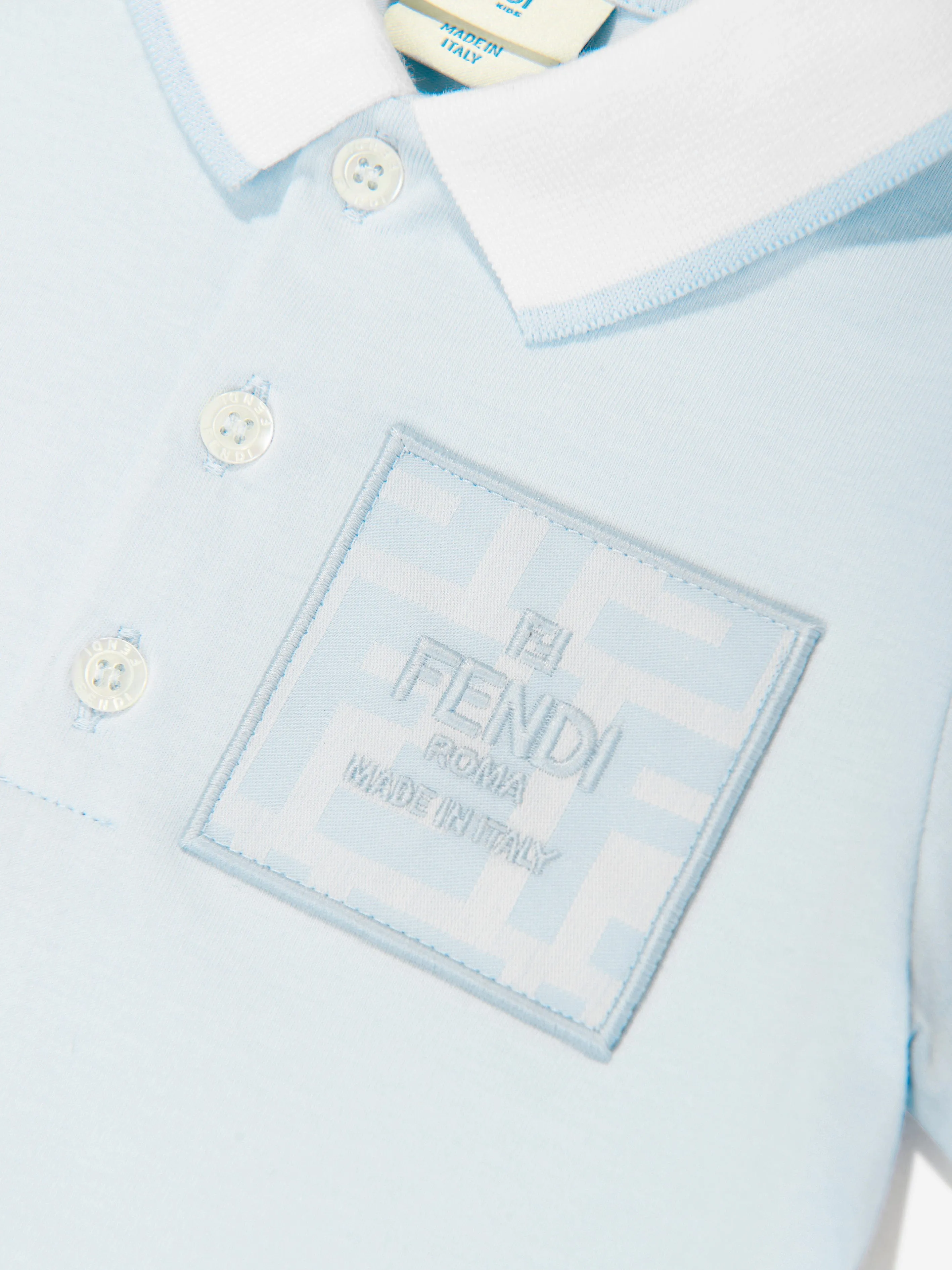 Fendi Baby Boys Jersey Polo Shirt in Blue