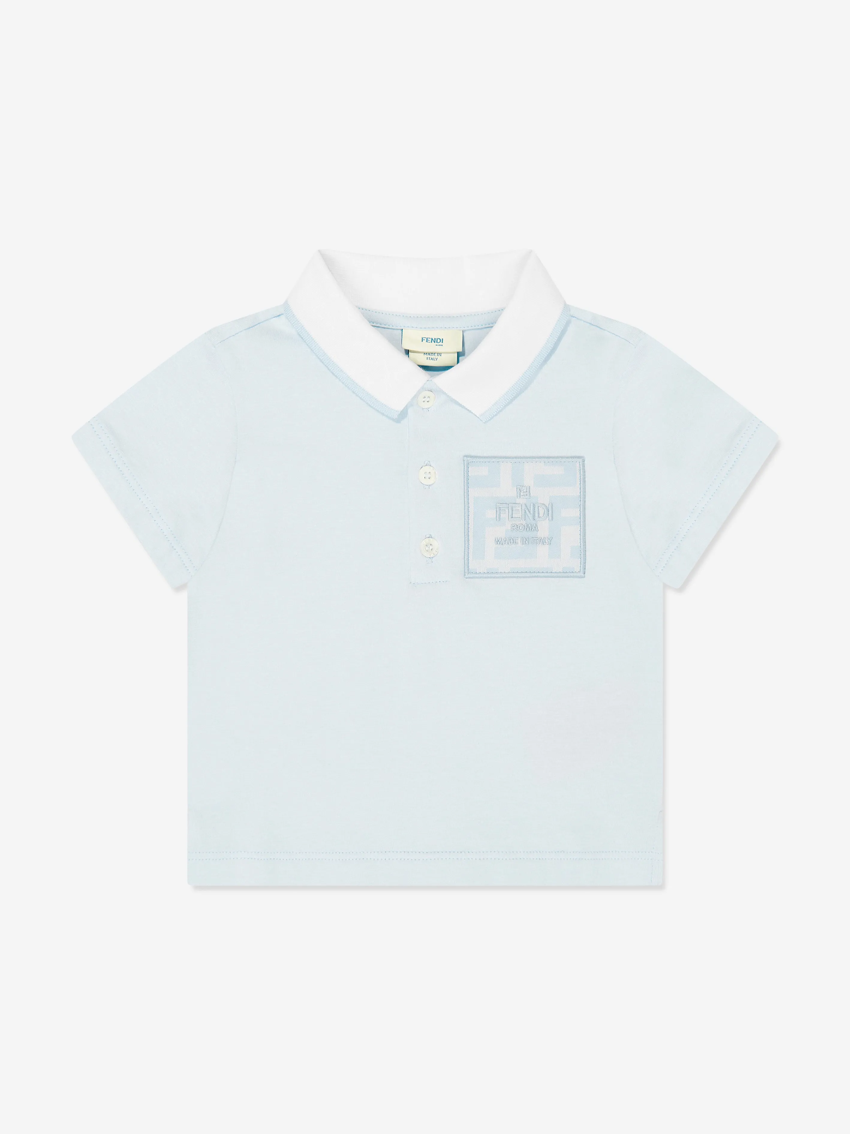 Fendi Baby Boys Jersey Polo Shirt in Blue