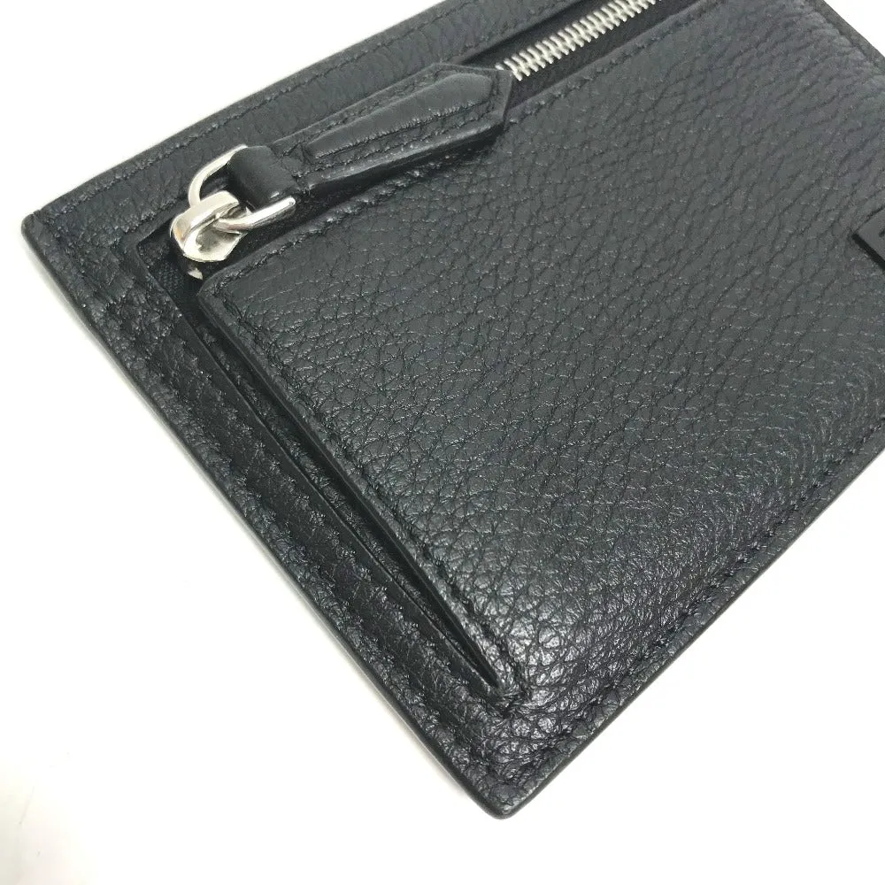 FENDI Coin case 7M0310 leather black Fragment case logo mens Used